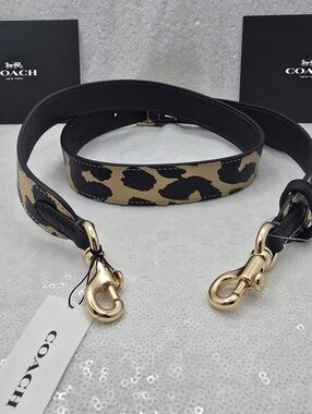 Coach Leather Leopard Print Replacement Reversible Adjustable Bag Strap